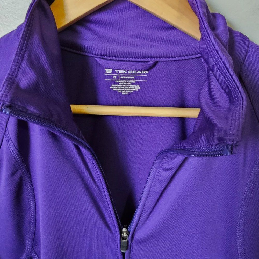 EUC TEK GEAR BLUE MOCK NECK ZIP UP WITH POCKETS ACTIVEWEAR SIZE M - Picture 12 of 13